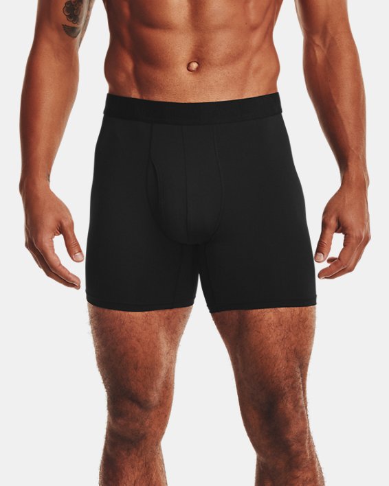 男士UA Tech™ Mesh 6英寸Boxerjock®內褲–2條裝, Black, pdpMainDesktop image number 0